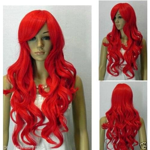 Kk 004453 New Cosplay wigS Heat Resistant Long Curly Red Wig 5.6