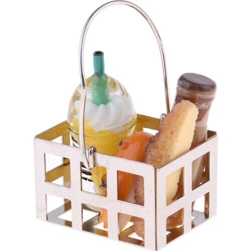 Basket Bread Bottle in 1:12 Scale Dollhouse Accessories (5 Pieces)