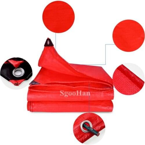 Red PE Rainproof Cloth Tarpaulin Outdoor Awning Shading Sail Camping Boat Truck Canopy Ground Sheet Pet House Waterproof Cloth