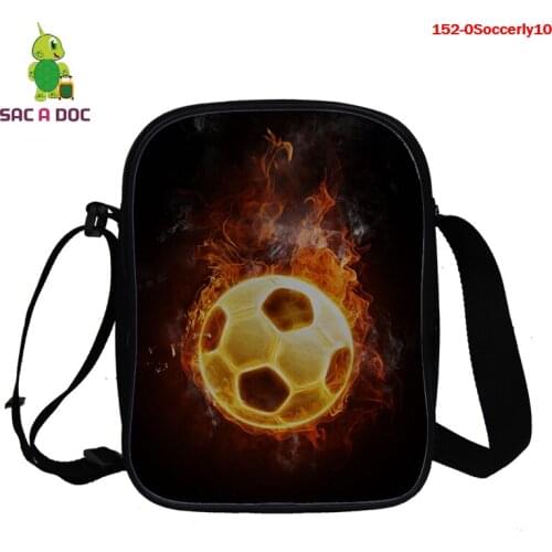Cool Footbally / Soccerly Print Mini Messenger Bag Girls Boys Handbag Children Shoulder Bags for Travel Soccerly 3d Kids Bookbag