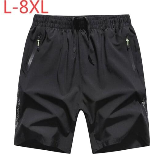L-8XL Plus Size 2019 Summer New Casual Jogger Shorts Man Loose Fitness Short Trousers Male Elastic Knee Beach Baggy Shorts CYL05