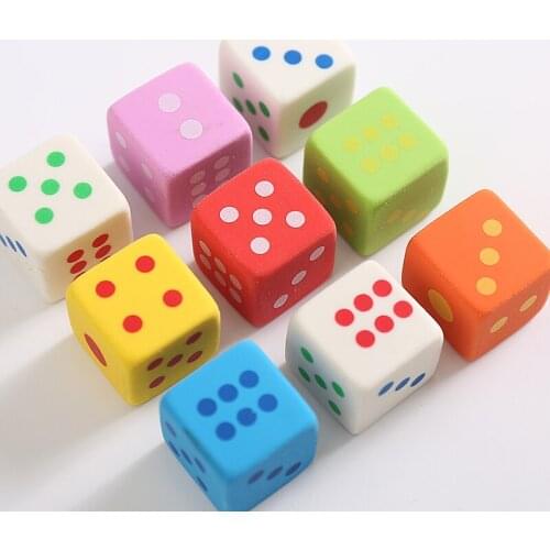 1 Pc Novelty Dice Shaped Erasers For Kids 3D Candy Color Rubber Eraser Toys Kawaii Stationery School Office Supplies