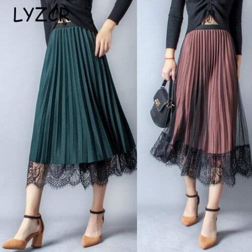 Женские плиссированные юбки LYZCR China At AliExpress