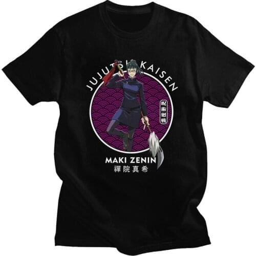 Maki Zenin Anime Manga T Shirt Homme Soft Cotton Tee Jujutsu Kaisen Tshirt Short Sleeved Printed T-shirt Merch
