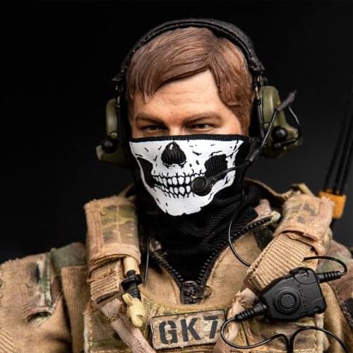 TYM066 1/6 Scale Male Soldier Ghost Mask Scarf Skull Mask Model For 12 '' Action Figure Body DIY Accessory