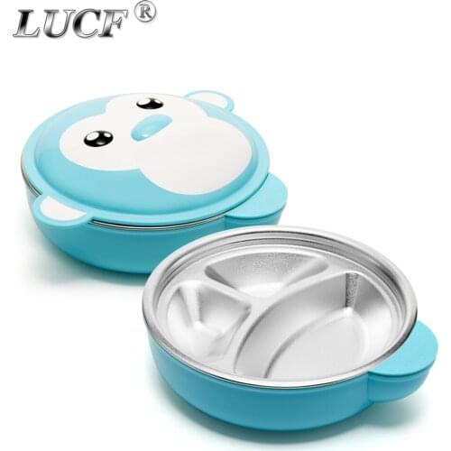 Fashion water injection stainless steel meal box for Children New Design keep Warm detachable kids' dinner plate drop shipping