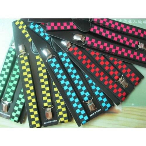 Fashion Plaid Suspenders For Adults Adjustable Y-back Braces Clip-on Elastic Suspender Children Belt Straps, 300PCS