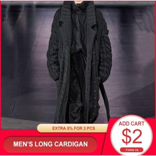 Mens Winter Long Cardigan Sweater Jackets Loose Plus Size Casual Sweaters Men Knitted Oversize Sweater Coats 4XL For Male