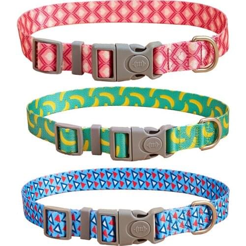 Cat Collars Leash Set with Breakaway Safety Release Buckle, Adjustable Nylon Geometric Pattern Kitten Collars for Cat and Dog