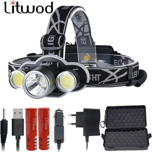 Litwod Z20 XM-L T6 Headlight rechargeable 18650 LED headlamp 10000LM head lamp flashlight head Torch For camping hunting