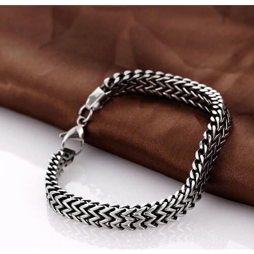 New high-quality jewelry, S925 Silver color bracelet, fashion jewelry, ancient Maya European fashion classic mens bracelet