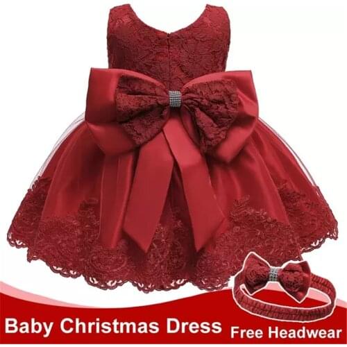 Baby Girl Clothes 1st Birthday Girls Tutu Dress Wedding Vestido Red Christmas Dress Evening Party Gown Princess Dresses for Girl
