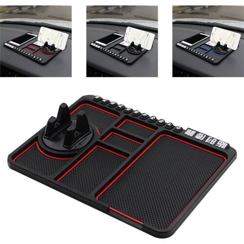 Car Dashboard Non-slip Mat Pad Slip Resistance GPS Navigation Mount Multi-function Parking License Number Stand for Mobile Phone