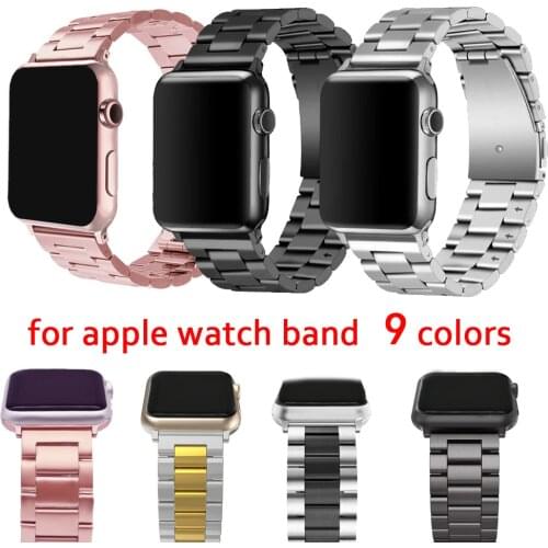 Stainless Steel Strap For Apple Watch band 44mm 40mm iwatch series 6 5 4 3 band 42mm 38mm correa wrist link Bracelet Accessorie
