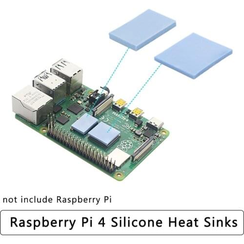 Raspberry Pi 4 Model B Heat Sink Silicone Thermal Pads Passive Cooling Radiator Heat Dissipation Cooler for Raspberry Pi 4