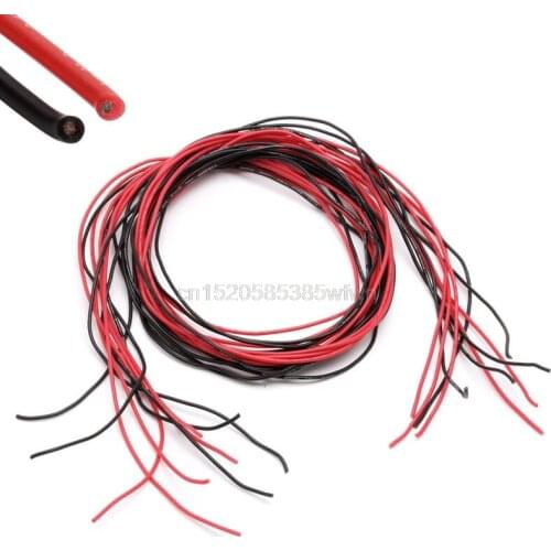1Set 24AWG Silicone Gauge Flexible Wire Stranded V# Copper Cables 5m For RC Black Red #HC6U# Drop shipping