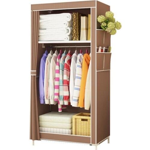 Minimalist Modern Non-woven Cloth Wardrobe Baby Storage Cabinet Folding Steel individual Closet Bedroom Furniture