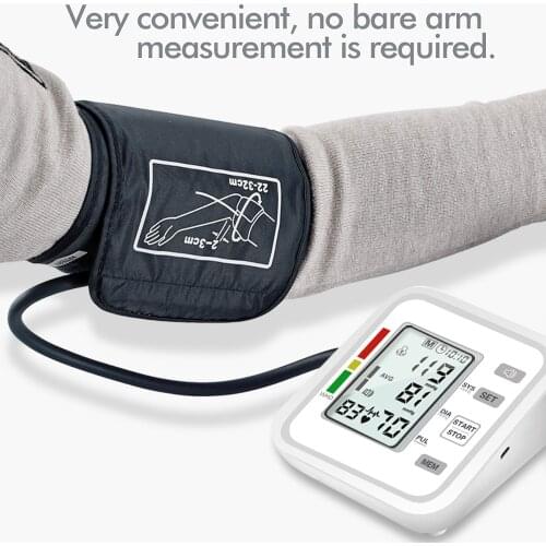 Upper Arm Blood Pressure Monitor Tonometer with Large Cuff/LCD Display Smart Blood Pressure Device to Detect Irregular Heartbeat