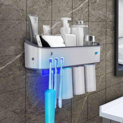 Intelligent No Punching Toilet Ultraviolet Disinfection Mouthwash Cup Storage Toothbrush Shelf