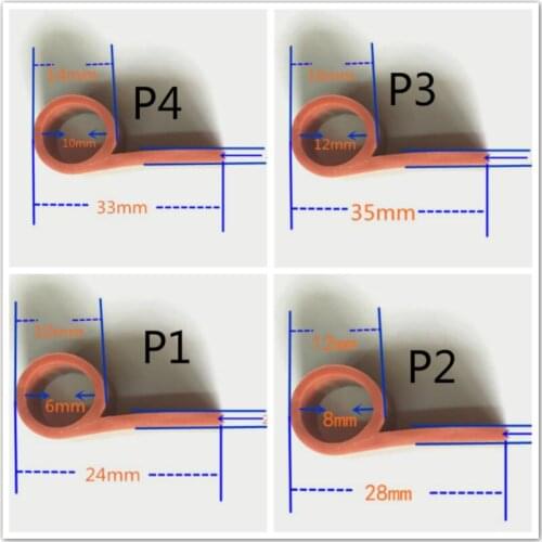 P type high temperature oven door window red silicone rubber sealing strip weatherstrip oven parts