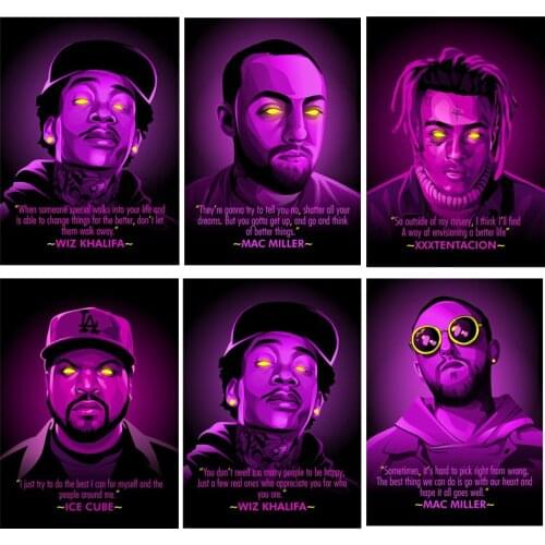 Inspirational Quotes Wall Art Poster Print Famous Hip Hop Rap Singer Canvas Painting Wall Picture for Living Room Home Cuadros