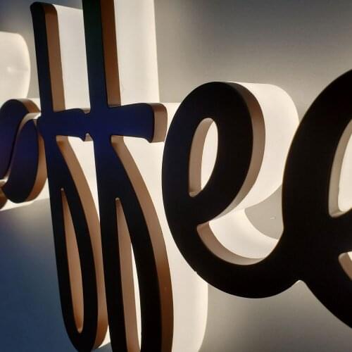 Outlet Led Acrylic Letter Led Letter Coffee Reverse-lit Led Sign Warm Light Reception Decoration Shopfront Café Advertising Sign