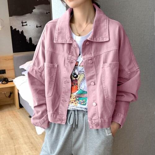 Women Denim Jacket Summer Autumn Jeans Coat Casual Harajuku Streetwear Female Jeans Coat Dropshipping
