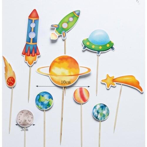 1set Space Planet Serise Cake Insert For Children Kids Birthday Party Cake Decoration