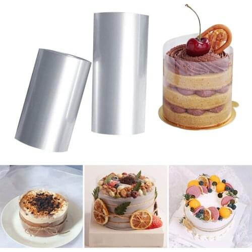 1 Roll Transparent Clear Cake Baking Collar Kitchen Cake Wrapping Tape Surround Film Lining Rings Cake Decorating Mold