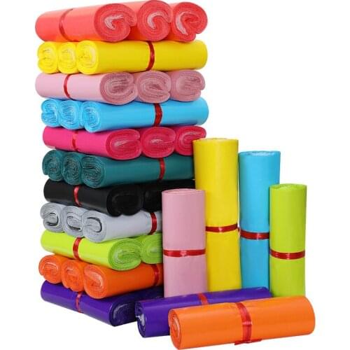 100Pcs/Lot PE Multi-function Courier Bags Thicken Colorful Post Bag Self Seal Waterproof for Envelope Mailing