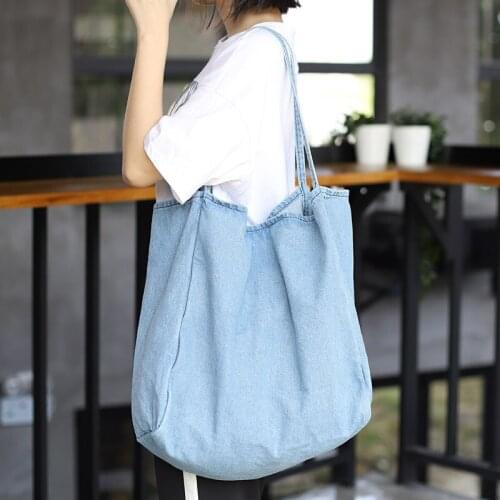 102518 new hot women handbag female casual denim bag lady large tote bag