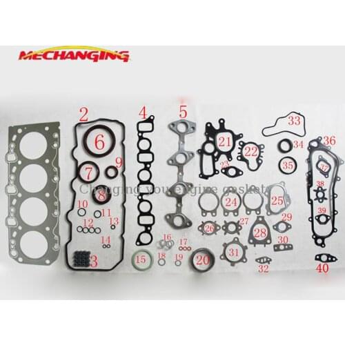 2KD 2KDFTV For TOYOTA HIACE III HIACE IV 2.5L Engine shim Engine Parts Full Set Engine Gasket 04111-30030