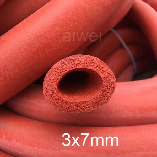 3x7mm 3mm Silicone foam tube flexible foaming Silicon hose Sponge casing silicone rubber sleeving Silicone insulated sponge tube