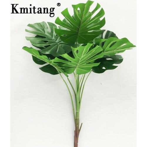 70cm 9 Fork Tropical Monstera Large Artificial Tree Plastic Fake Plants Turtle Leafs Big Palm Leaves For Home Party Office Decor