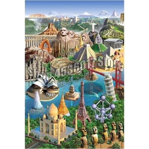 Diamond Mosaic Wonders of the World Full 5D Diy Diamond Painting Buildings Diamond Embroidery Home Decoration Cross Stitch Kit