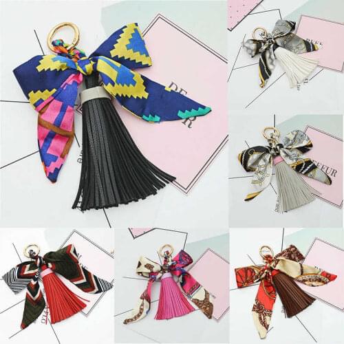 Car Bag Pendant Ring Keychain Handbag Charm Tassel Women Key Leather Metal Chain