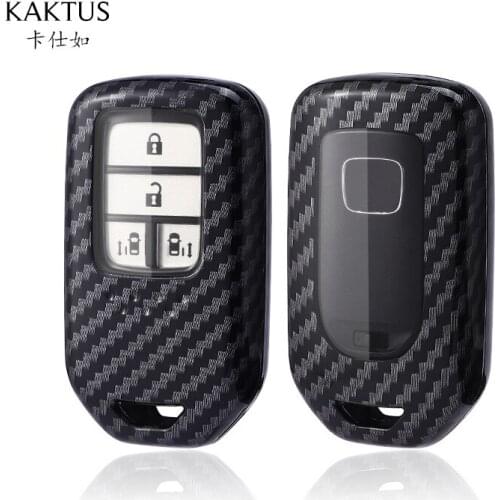 PC+Carbon fiber Car Key Case Key Cover for Honda Accord Civic 2018 2019 Odyssey CRV Pilot HRV Vezel City keyless entry