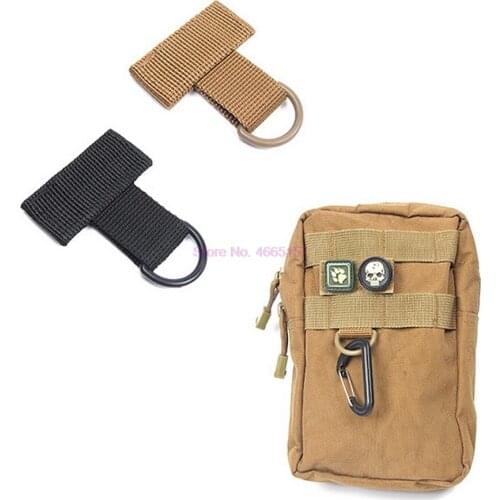 By dhl or ems 2000pcs hot Outdoor tactical nylon ribbon Mini knapsack fastener T type magic sticker D type ring key buckle