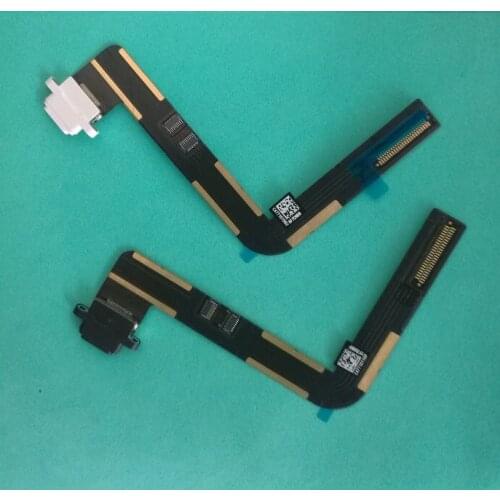 For ipad Air For ipad 5 Black and white Charging Port Dock Connector with Flex Cable repair parts 50pcs/lot