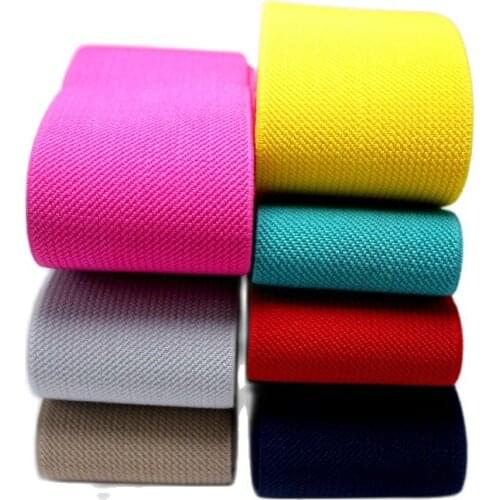 5CM wide high quality durable pants skirt belt Color Elastic Band / Twill Elastic Tape Latex Elastic Tape Rubber Band