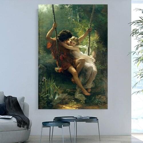 France Painter Pierre Auguste Cots Springtime Posters Print on Canvas Wall Art Canvas Famous Painting for Living Room Decor