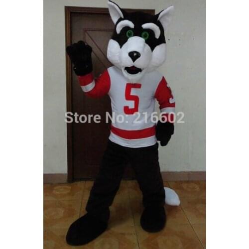 Hot Sale lovely Wolf Adult Cartoon Mascot Costume Fancy Dress Free Shipping for Halloween party event
