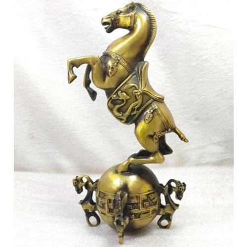 China brass horse Treads qiankun crafts statue
