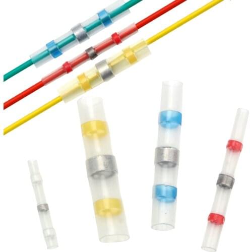 Terminal Block Solder Ring Heat Shrinkable Terminal 10/50Pcs Waterproof Mixed Heat Shrink Connector Welding Solder Seal Sleeve