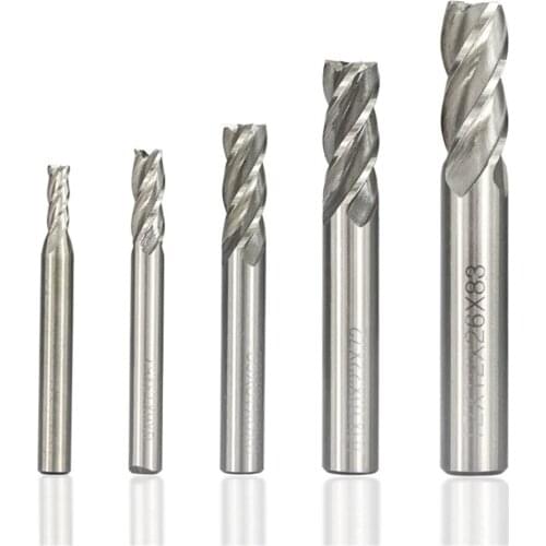 1pc diameter 1.5-13mm hss end mills 4 flute straight shank end mill