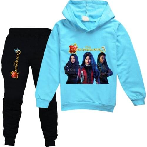 Descendants 3 Film Tops+Pants 2Pcs Set Girl Boys 2-13Y Children Cartoon Birthday Suit Autumn Spring Clothes Kids Baby Tracksuits