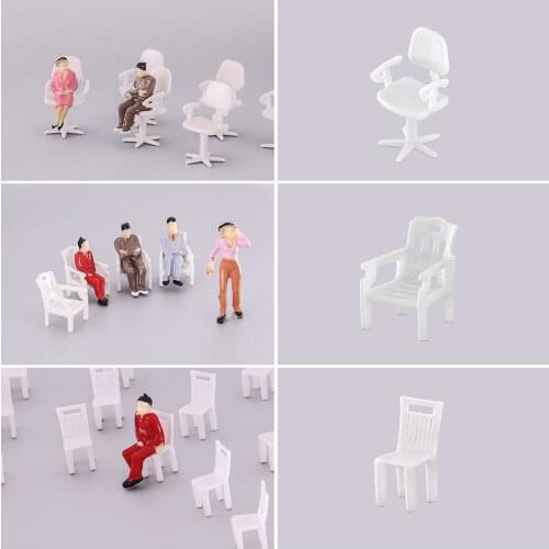 10Pcs 1:30/50 Scale Chair Model Sand Table Material Dining Chair Office Chair Leisure Chair DIY Handmade Indoor Building