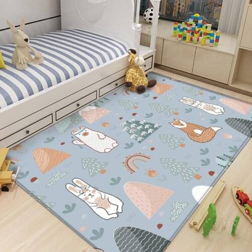 Fashion Cute Cartoon Fox Children Comfortable Carpet Non-Slip Children Flannel Carpet Baby Hand Print Carpet Baby Play Mat
