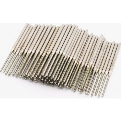 10pcs 1.0-2.5mm Drill bits Diamond Grinding Head Bur Bit Set Grinding Tool For Dremel Rotary Tool Accesories