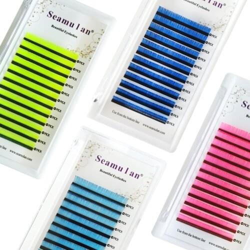 Mink lashes Individual eyelash Maquiagem Cilios for Professionals Soft Mink Eyelash Extension Mix Color False Eyelash all size